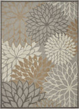 7' X 10' Gray And Ivory Floral Indoor Outdoor Area Rug - Homeroots - Flyclothing LLC
