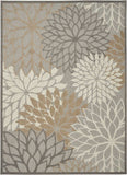 7' X 10' Gray And Ivory Floral Indoor Outdoor Area Rug - Homeroots - Flyclothing LLC