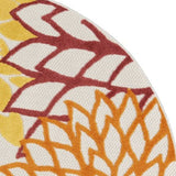 4' Round Green And Ivory Round Floral Indoor Outdoor Area Rug - Homeroots - Flyclothing LLC