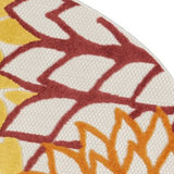 5' Round Green And Ivory Round Floral Indoor Outdoor Area Rug - Homeroots - Flyclothing LLC