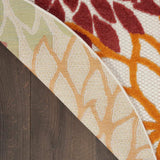 5' Round Green And Ivory Round Floral Indoor Outdoor Area Rug - Homeroots - Flyclothing LLC