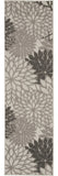 2' X 6' Gray Floral Indoor Outdoor Area Rug - Homeroots - Flyclothing LLC