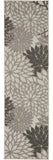 2' X 8' Gray Floral Indoor Outdoor Area Rug - Homeroots - Flyclothing LLC