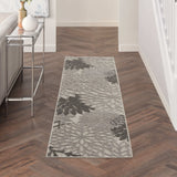 2' X 8' Gray Floral Indoor Outdoor Area Rug - Homeroots - Flyclothing LLC