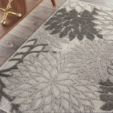 3' X 4' Gray Floral Indoor Outdoor Area Rug - Homeroots - Flyclothing LLC