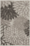 3' X 4' Gray Floral Indoor Outdoor Area Rug - Homeroots - Flyclothing LLC