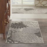 3' X 4' Gray Floral Indoor Outdoor Area Rug - Homeroots - Flyclothing LLC