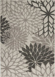 4' X 6' Gray Floral Indoor Outdoor Area Rug - Homeroots - Flyclothing LLC