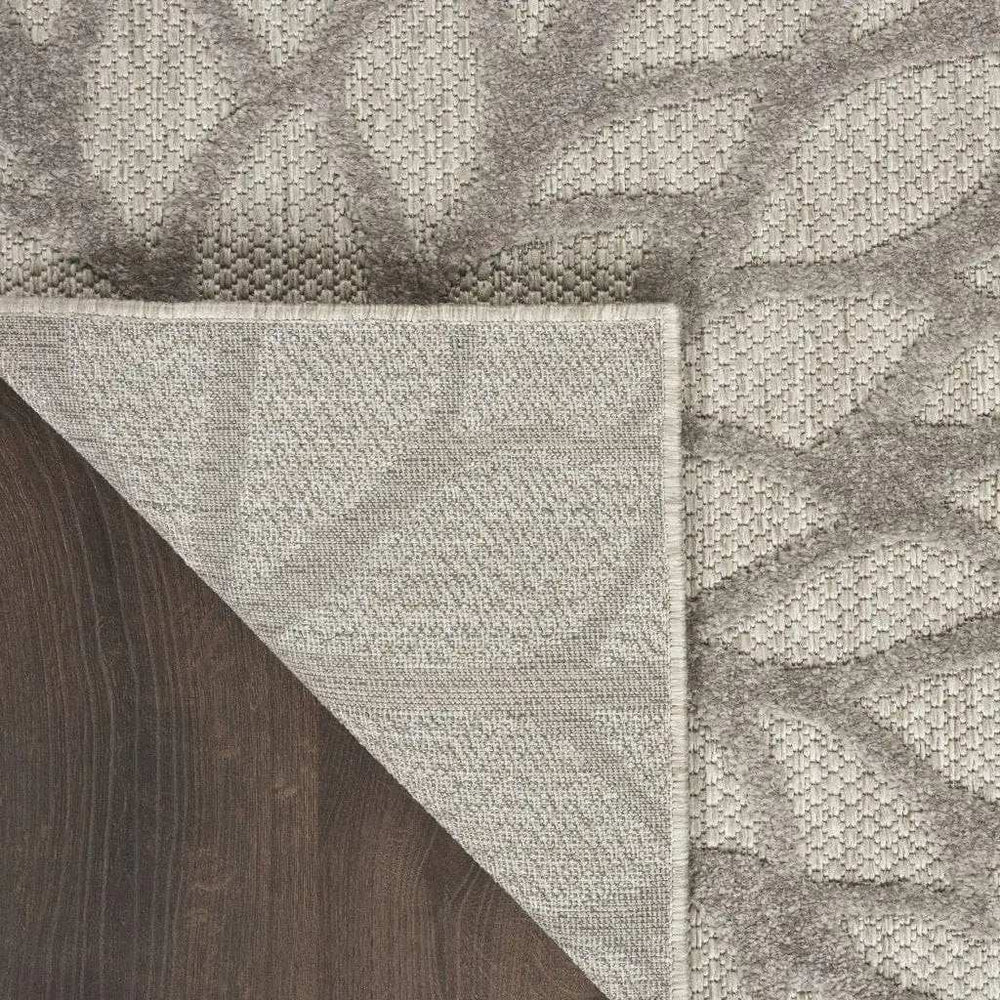 8' X 11' Gray Floral Indoor Outdoor Area Rug - Homeroots - Flyclothing LLC