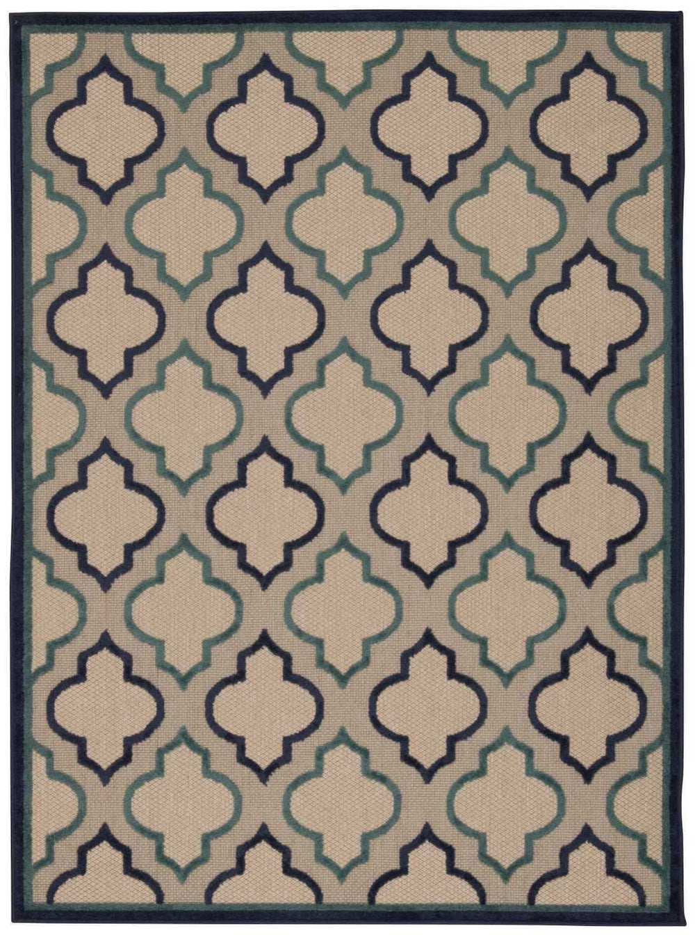 4' X 6' Blue And Ivory Geometric Indoor Outdoor Area Rug - Homeroots - Flyclothing LLC