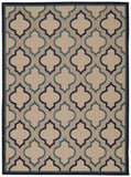 4' X 6' Blue And Ivory Geometric Indoor Outdoor Area Rug - Homeroots - Flyclothing LLC