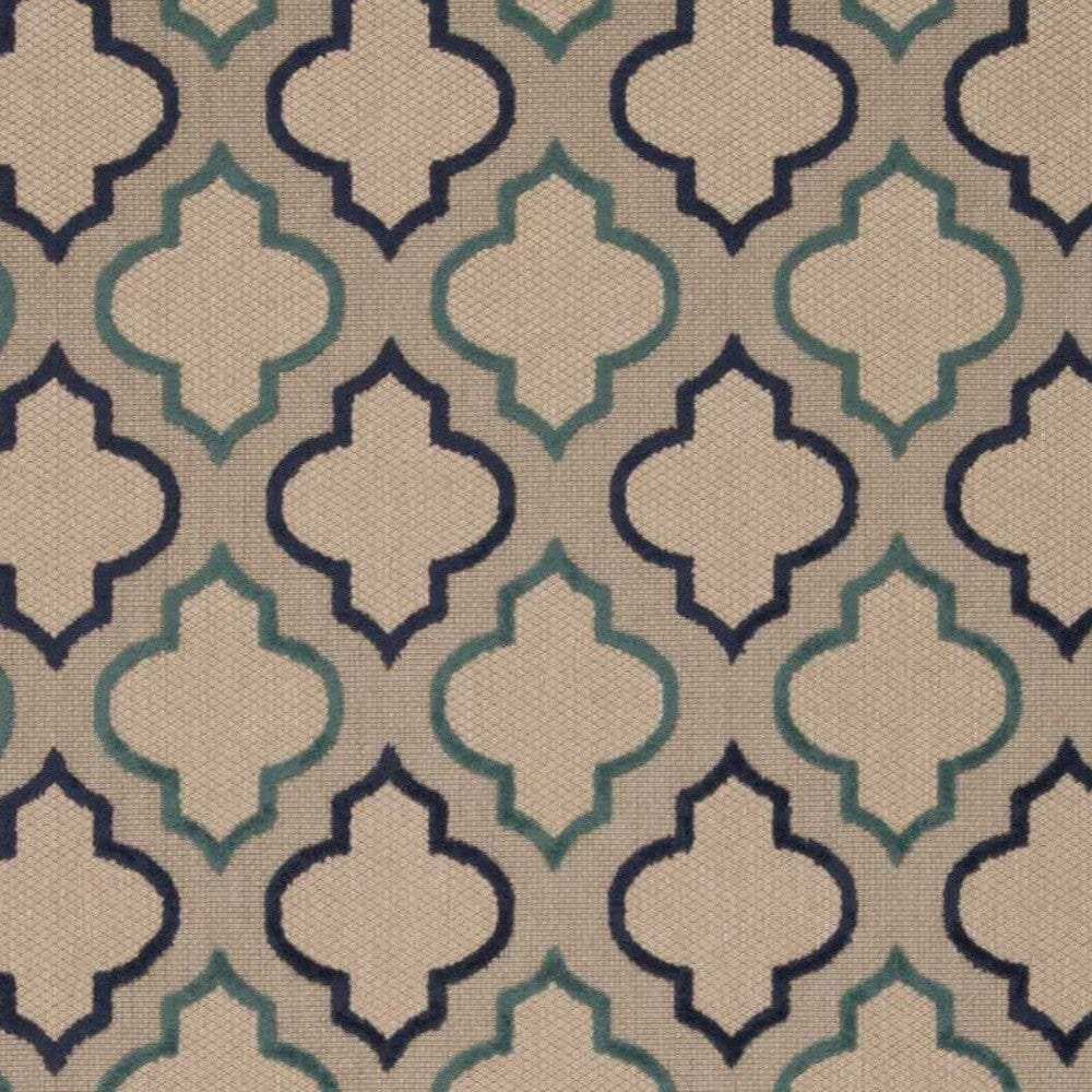 4' X 6' Blue And Ivory Geometric Indoor Outdoor Area Rug - Homeroots - Flyclothing LLC