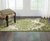 3' X 4' Green Damask Indoor Outdoor Area Rug - Homeroots - Flyclothing LLC