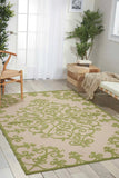4' X 6' Green Damask Indoor Outdoor Area Rug - Homeroots - Flyclothing LLC