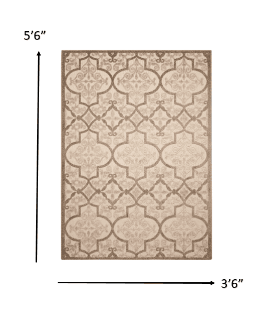 4' X 6' Cream Moroccan Indoor Outdoor Area Rug - Homeroots - Flyclothing LLC