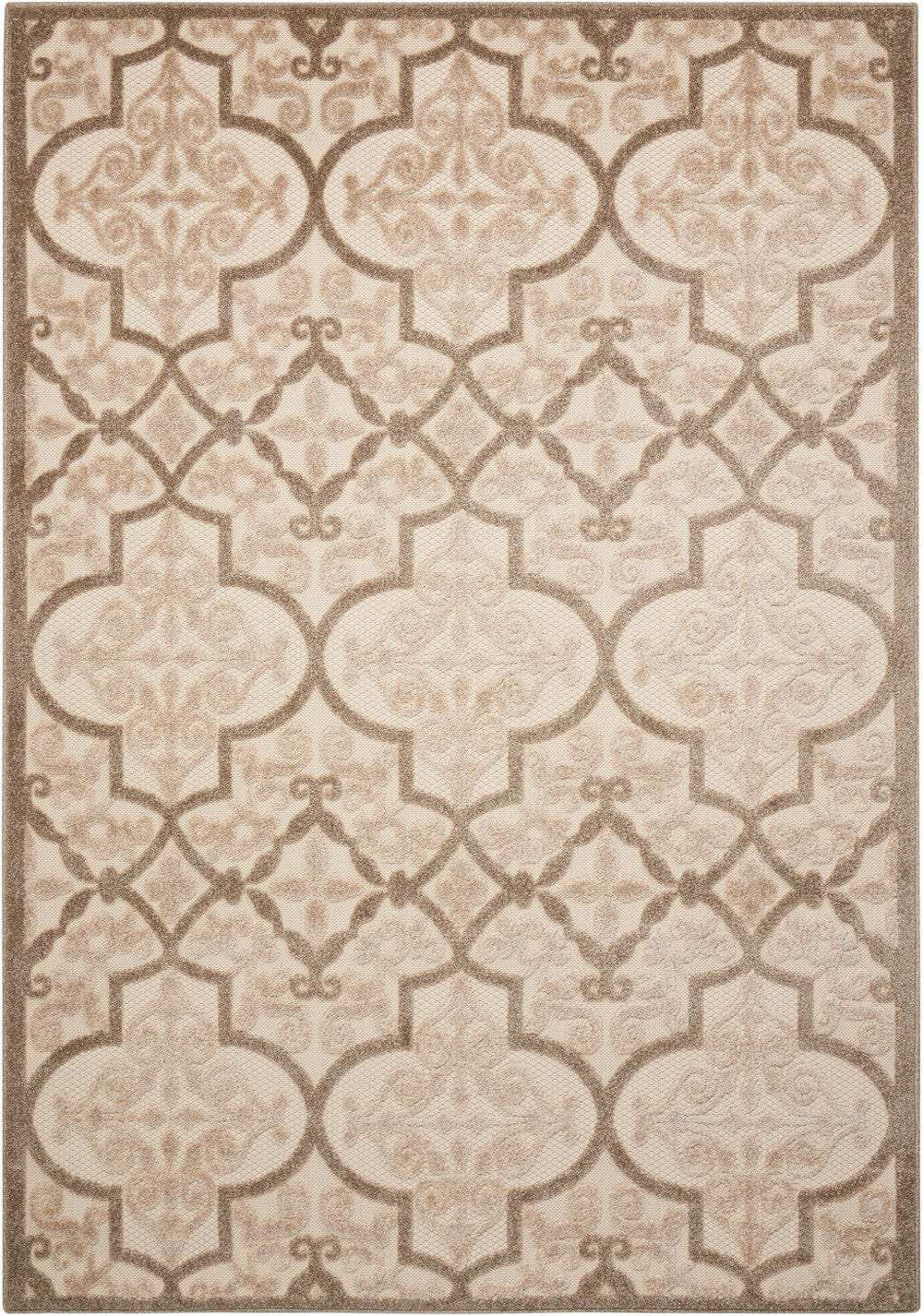 5' X 8' Cream Moroccan Indoor Outdoor Area Rug - Homeroots - Flyclothing LLC