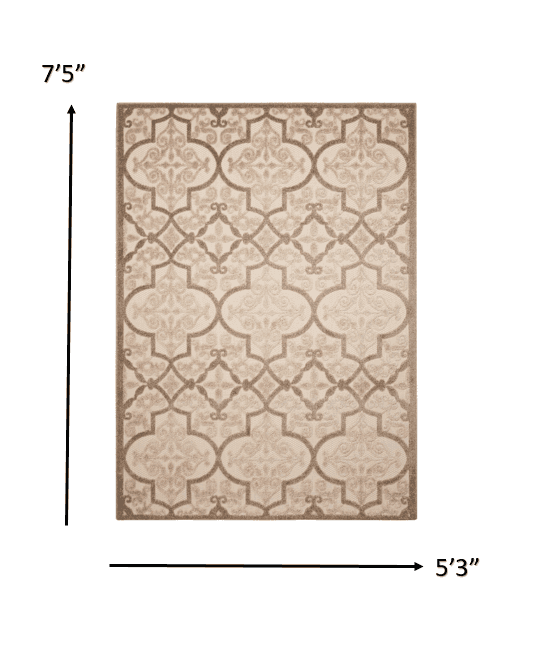 5' X 8' Cream Moroccan Indoor Outdoor Area Rug - Homeroots - Flyclothing LLC