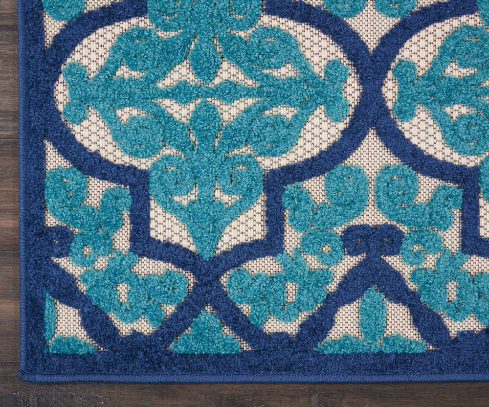 3' X 4' Blue And Ivory Moroccan Indoor Outdoor Area Rug - Homeroots - Flyclothing LLC