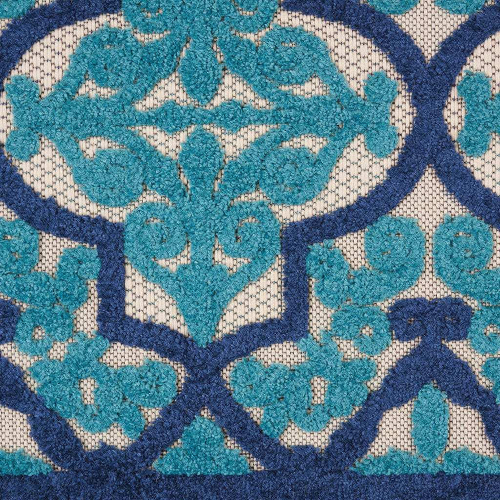 3' X 4' Blue And Ivory Moroccan Indoor Outdoor Area Rug - Homeroots - Flyclothing LLC