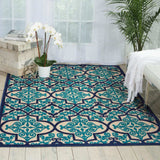 5' X 8' Blue And Ivory Moroccan Indoor Outdoor Area Rug - Homeroots - Flyclothing LLC