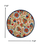 8' Round Green And Ivory Round Floral Indoor Outdoor Area Rug - Homeroots - Flyclothing LLC