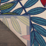 2' X 10' Ivory And Blue Floral Indoor Outdoor Area Rug - Homeroots - Flyclothing LLC