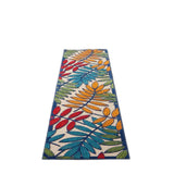 2' X 10' Ivory And Blue Floral Indoor Outdoor Area Rug - Homeroots - Flyclothing LLC