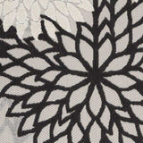 5' X 7' Black And White Floral Indoor Outdoor Area Rug - Homeroots - Flyclothing LLC