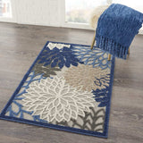 3' X 4' Blue And Gray Floral Indoor Outdoor Area Rug - Homeroots - Flyclothing LLC