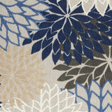 4' X 6' Blue And Gray Floral Indoor Outdoor Area Rug - Homeroots - Flyclothing LLC