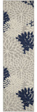2' X 6' Ivory and Blue Floral Handmade Indoor Outdoor Runner Rug - Homeroots - Flyclothing LLC