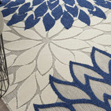 7' X 10' Ivory And Blue Floral Indoor Outdoor Area Rug - Homeroots - Flyclothing LLC