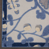 8' X 11' Blue And Gray Floral Indoor Outdoor Area Rug - Homeroots - Flyclothing LLC