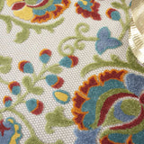 4' Round Green And Ivory Round Floral Indoor Outdoor Area Rug - Homeroots - Flyclothing LLC