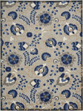7' X 10' Blue And Gray Floral Indoor Outdoor Area Rug - Homeroots - Flyclothing LLC