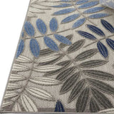 3' X 4' Blue And Gray Floral Indoor Outdoor Area Rug - Homeroots - Flyclothing LLC