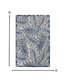 6' X 9' Ivory And Blue Floral Indoor Outdoor Area Rug - Homeroots - Flyclothing LLC