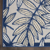 6' X 9' Ivory And Blue Floral Indoor Outdoor Area Rug - Homeroots - Flyclothing LLC