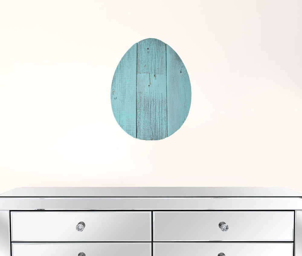 12" Farmhouse Turquoise Wooden Large Egg - Homeroots - Flyclothing LLC