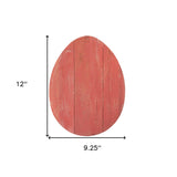 12" Farmhouse Red Wooden Large Egg - Homeroots - Flyclothing LLC