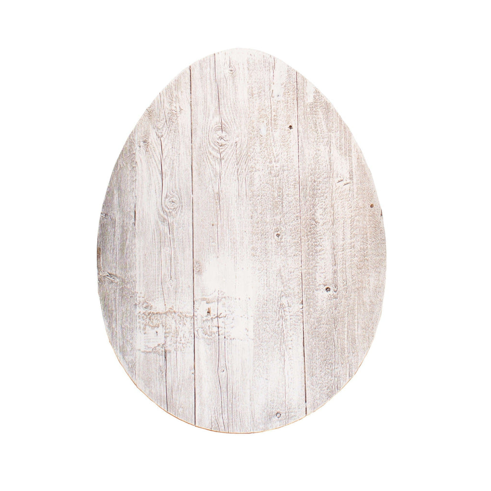 12" Farmhouse White Wwash Wooden Large Egg - Homeroots - Flyclothing LLC