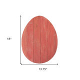 18" Rustic Farmhouse Red Wooden Large Egg - Homeroots - Flyclothing LLC