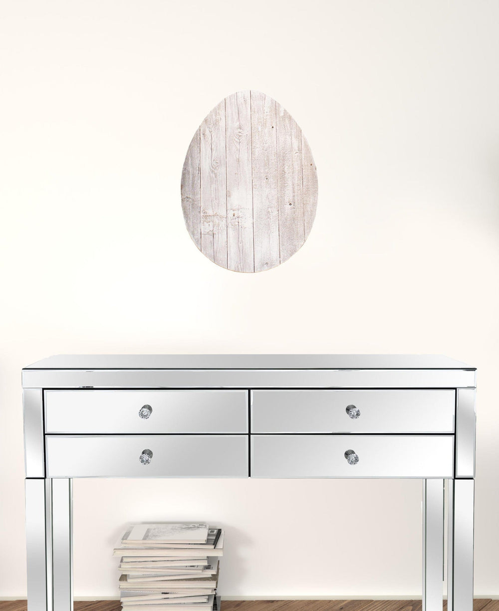 18" Rustic Farmhouse White Wash Wood Large Egg - Homeroots - Flyclothing LLC