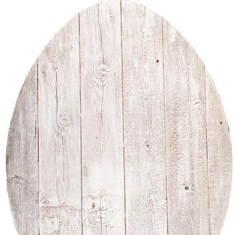 18" Rustic Farmhouse White Wash Wood Large Egg - Homeroots - Flyclothing LLC