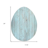 24" Rustic Farmhouse Turquoise Wood Large Egg - Homeroots - Flyclothing LLC
