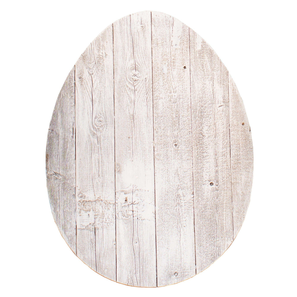 24" Rustic White Wash Wood Large Egg - Homeroots - Flyclothing LLC