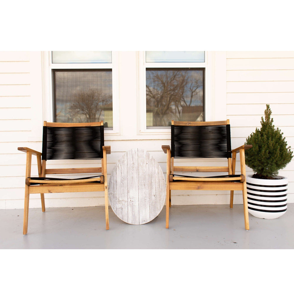 24" Rustic White Wash Wood Large Egg - Homeroots - Flyclothing LLC