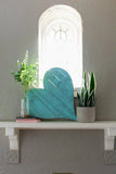12" Turquoise Reclaimed Wood Heart Wall Decor - Homeroots - Flyclothing LLC