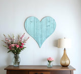 12" Turquoise Reclaimed Wood Heart Wall Decor - Homeroots - Flyclothing LLC
