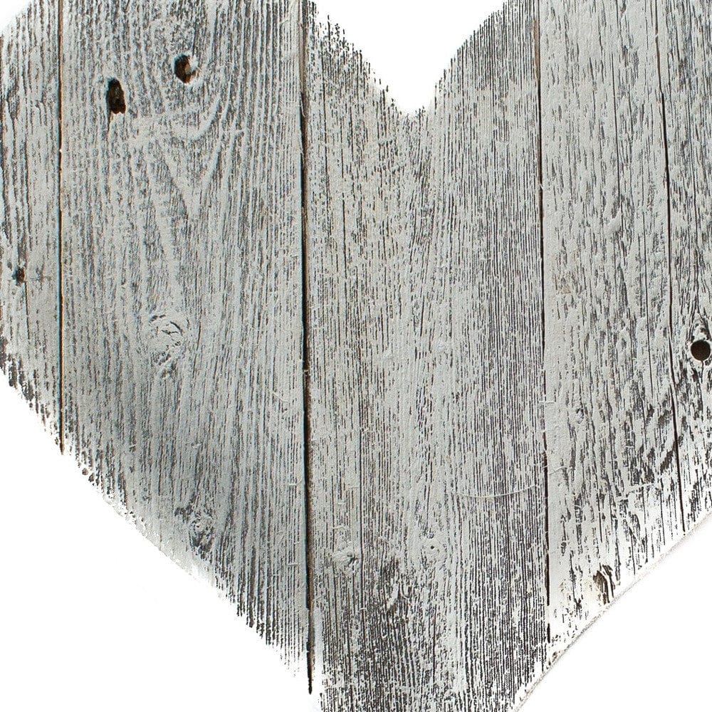 12" Whitewash Reclaimed Wood Heart Wall Decor - Homeroots - Flyclothing LLC